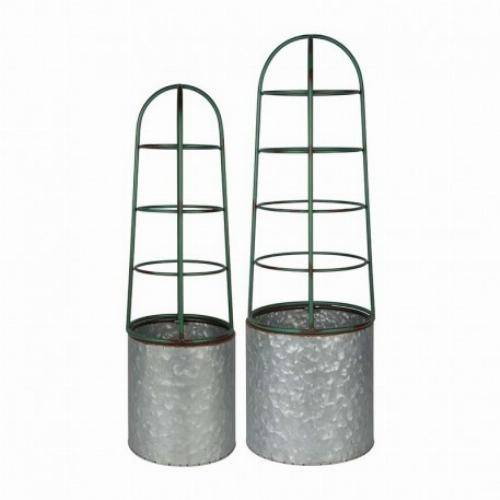 Esschert Design - Ensemble pot de fleur avec support / 2 - Imagen 3