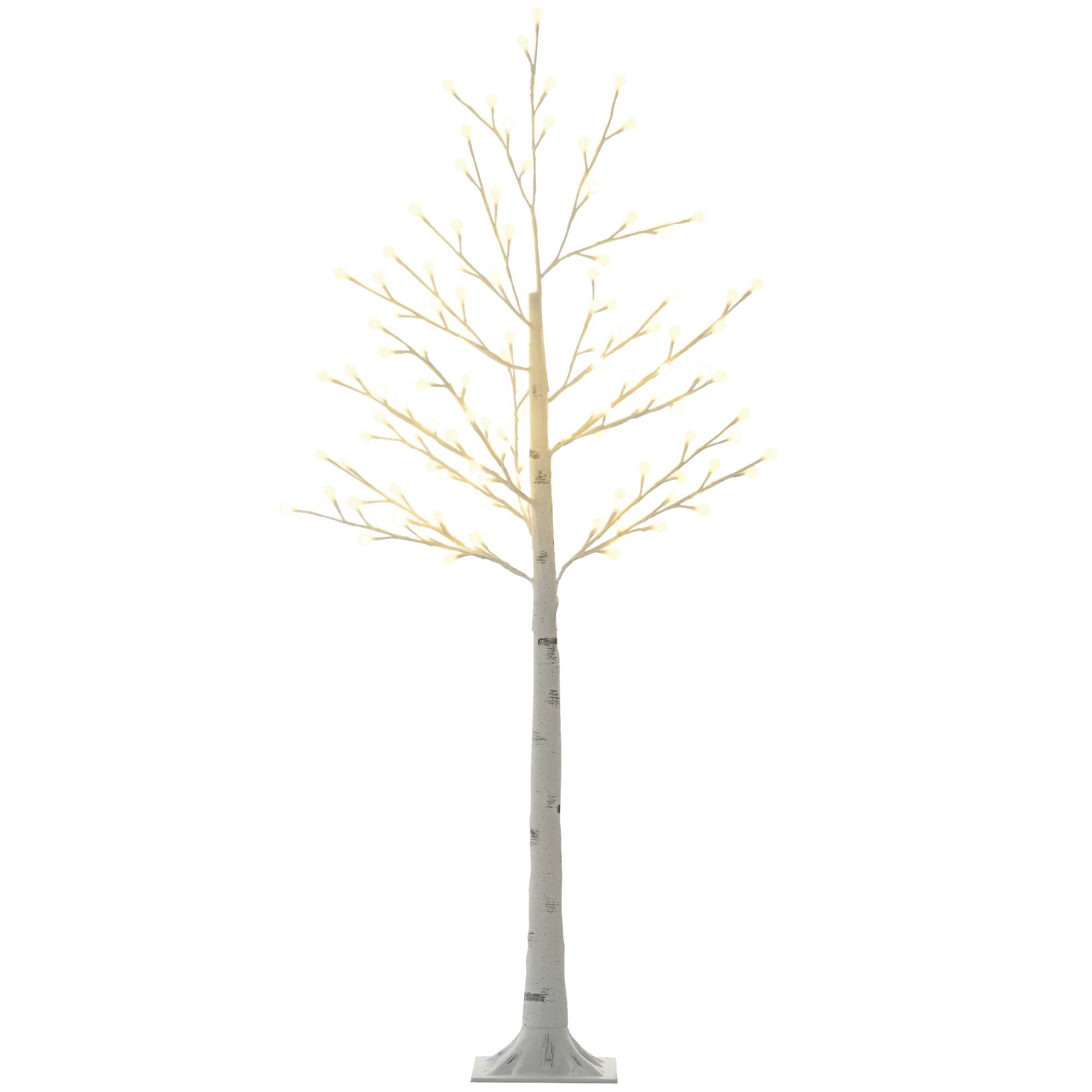 Sans Marque - Arbre artificiel blanc avec 120 lumières LED, étanchéité IP44, luminosité réglable, décoration intérieure, 20 x 20 x 150 cm. - Image 1