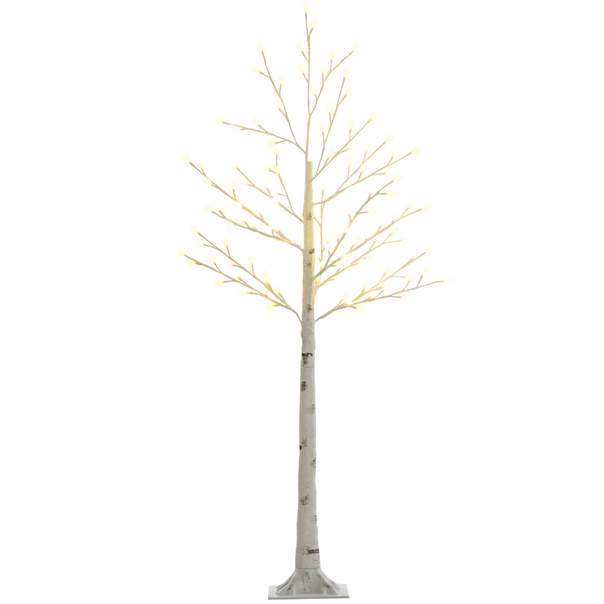 Sans Marque - Arbre artificiel blanc avec 120 lumières LED, étanchéité IP44, luminosité réglable, décoration intérieure, 20 x 20 x 150 cm. - Image 2