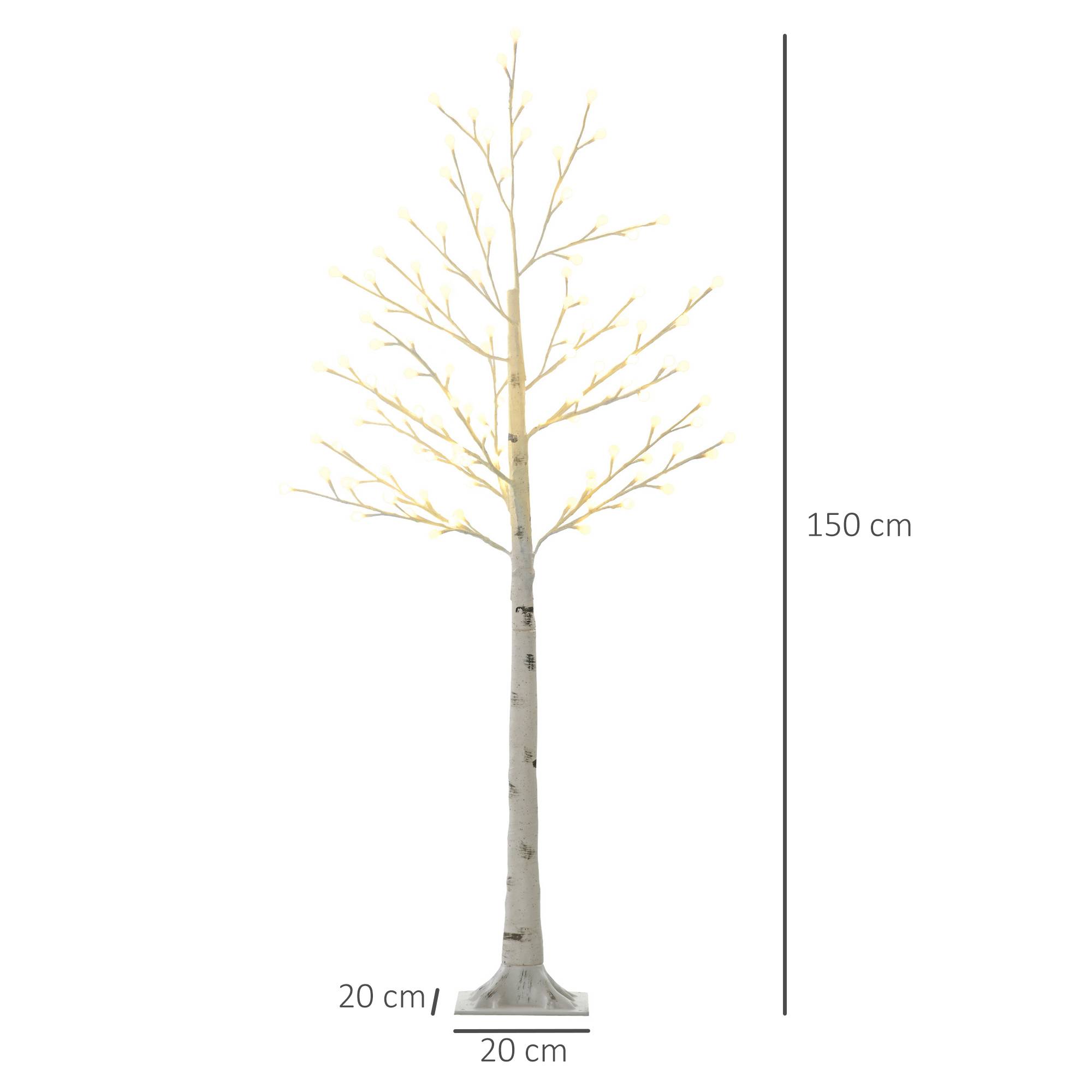 Sans Marque - Arbre artificiel blanc avec 120 lumières LED, étanchéité IP44, luminosité réglable, décoration intérieure, 20 x 20 x 150 cm. - Image 5