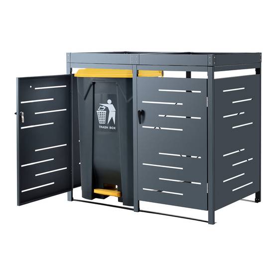 Cache poubelle extérieur Salchig acier galvanisé 122 x 132 x 80 cm en.casa - Image 1