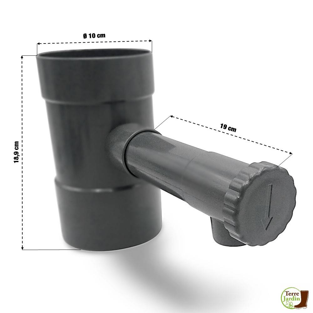 Terre Jardin - Récupérateur eau de pluie pour gouttière Ø 100 mm - Imagen 3