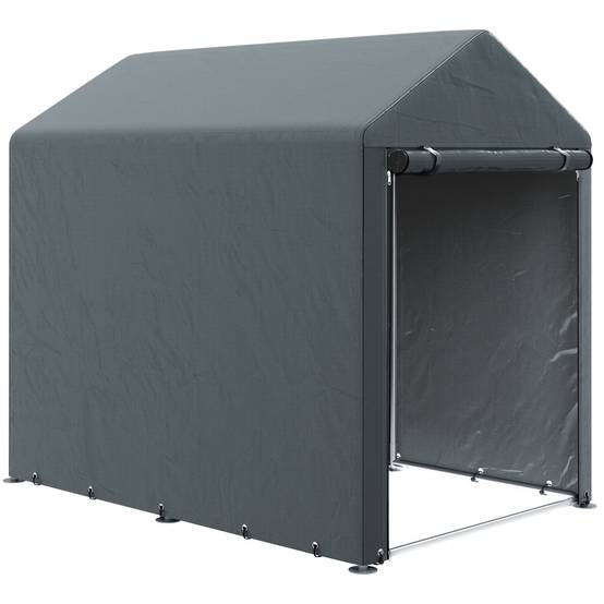 Tente pour vélo et moto 1,2 x 1,8 x 1,65 m, 2 pièces, porte zippée, imperméable, résistante aux UV, gris foncé - Image 1