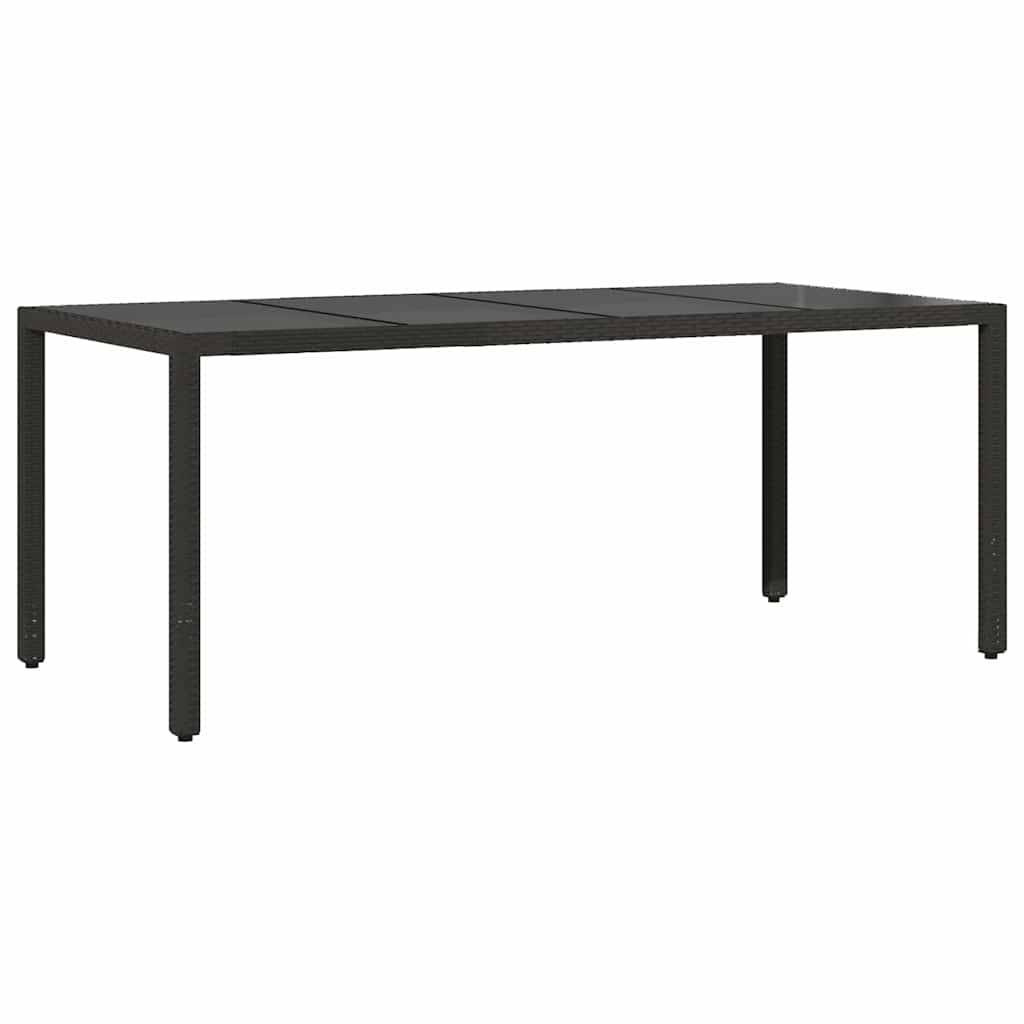 Table et chaises de jardin 6 places en résine tressée avec plateau en verre pour terrasse Noir – ComfortXL Outdoor Living - Image 5
