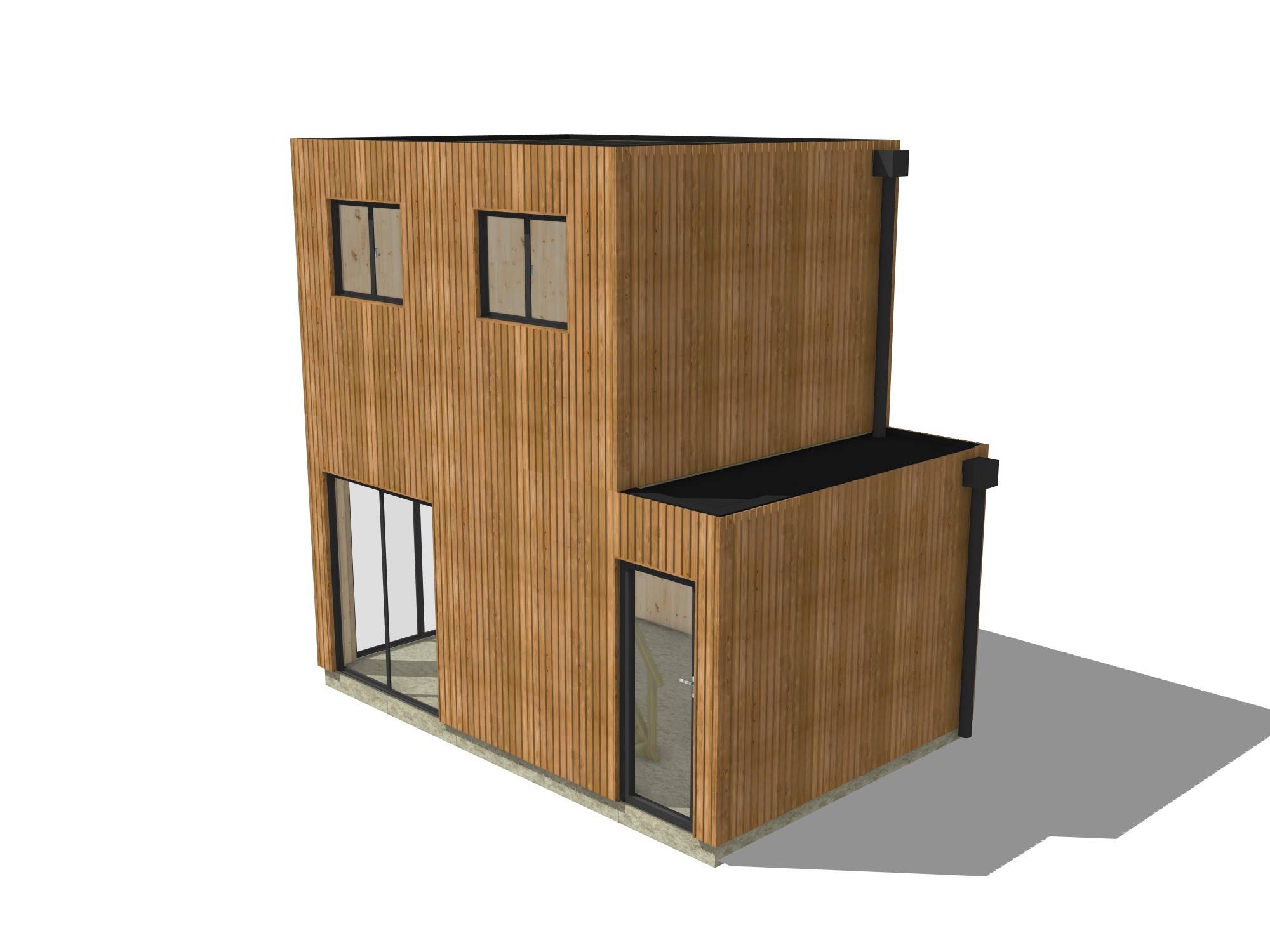 Studio de jardin RE2020 en bois 5,5 x 3,5 x 2,7 m / isolation RE2020 avec mezzanine et terrasse / menuiseries alu k-line - Image 2