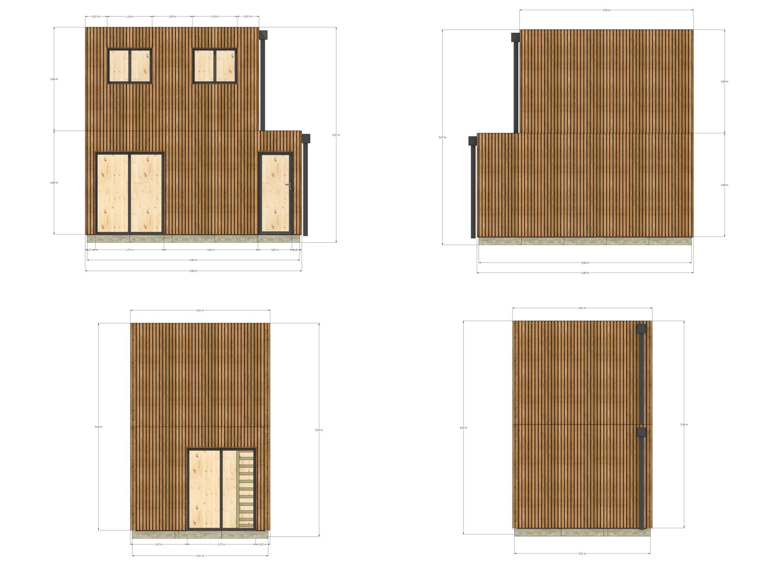 Studio de jardin RE2020 en bois 5,5 x 3,5 x 2,7 m / isolation RE2020 avec mezzanine et terrasse / menuiseries alu k-line - Image 4