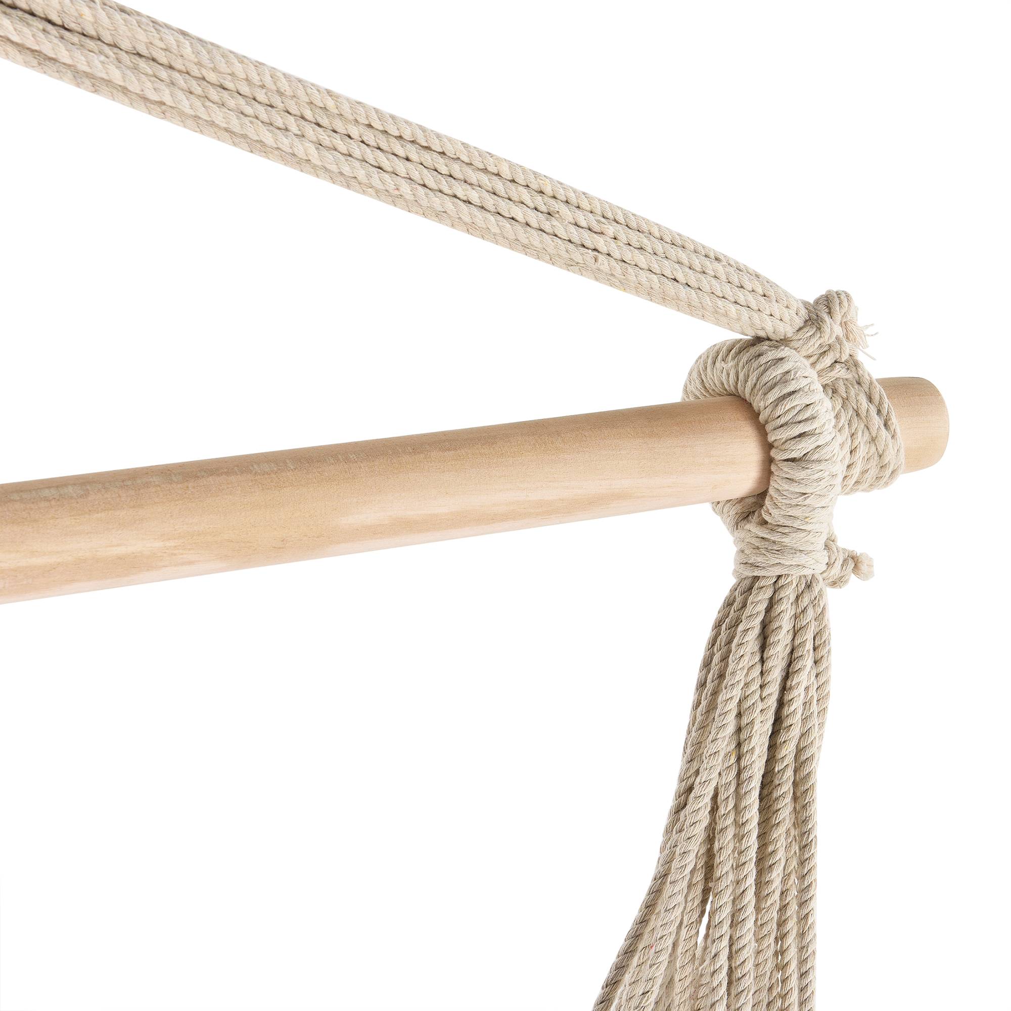 Casa.Pro - Siège Suspendu Diseröd Hamac en Coton Polyester Beige 100 x 100 cm [casa.pro] - Imagen 3