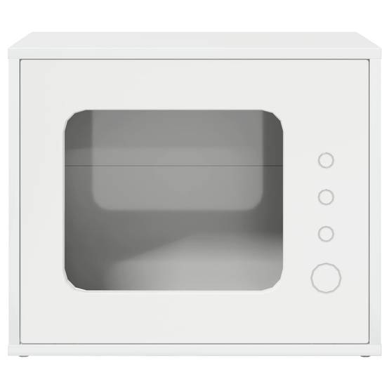 Maison Chat Laquée Bois Brillant Repos Blanc 51cm pour Chat Lumineux - ComfortXL Outdoor Living - Image 2
