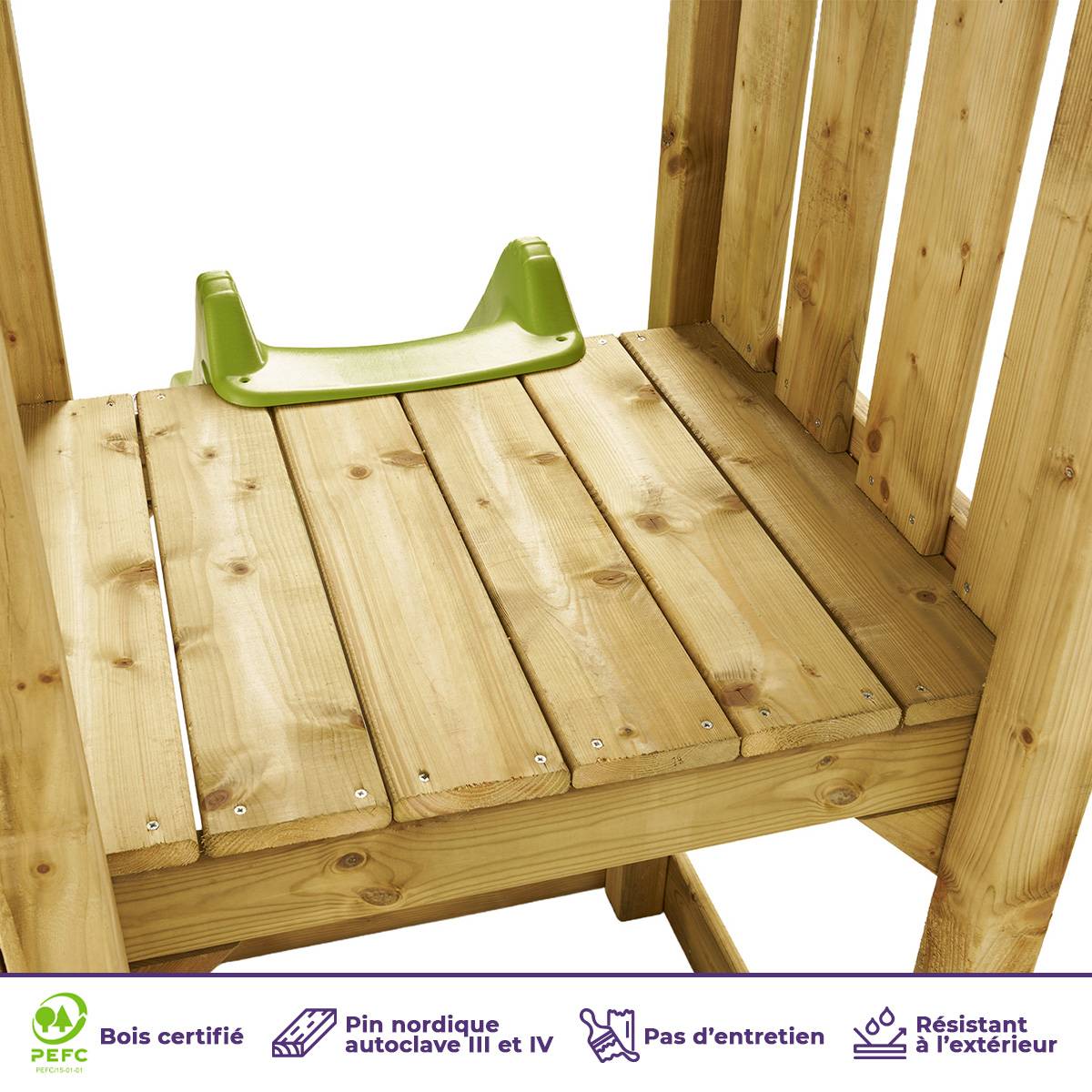 Kangui - Aire de jeux bois enfant : plateforme 120 cm avec toboggan WALLI Kangui - Image 4