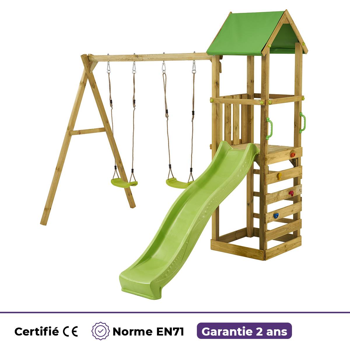 Kangui - Aire de jeux bois enfant : plateforme 120 cm avec toboggan WALLI Kangui - Image 5