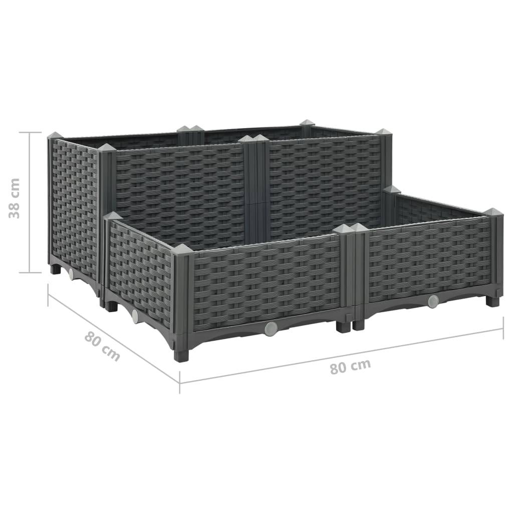 Helloshop26 - Jardinière lit surélevé plantes fleurs jardin 80 x 80 x 38 cm polypropylène - Imagen 5
