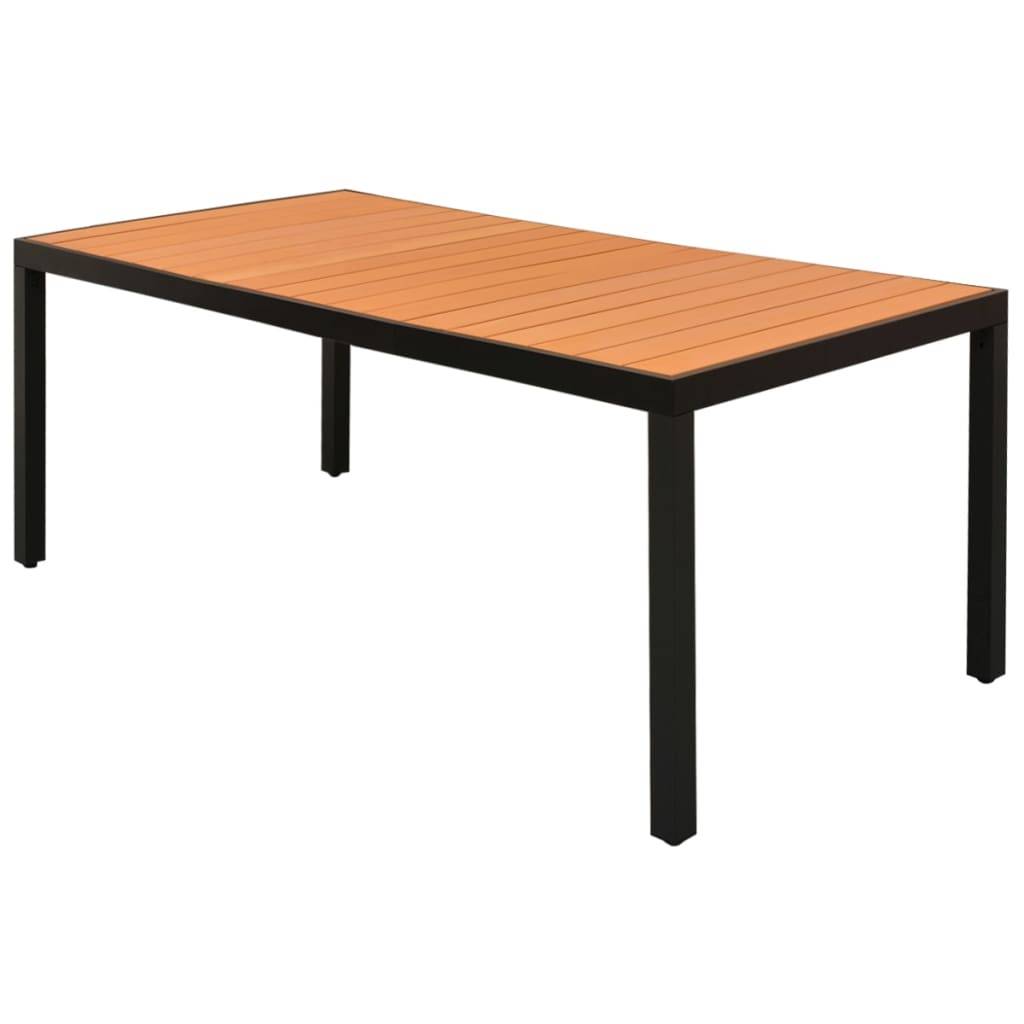 Table de jardin Aluminium et WPC Marron 185 x 90 x 74 cm - PANGIVO - Image 1