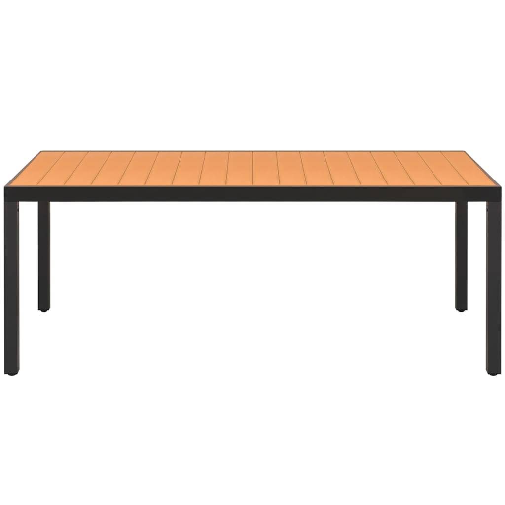 Table de jardin Aluminium et WPC Marron 185 x 90 x 74 cm - PANGIVO - Image 2