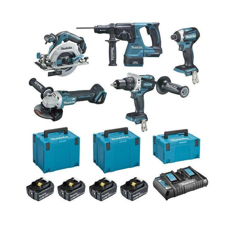 Makita - Pack 5 machines MAKITA DLX5090PTJ 18V Li-Ion + chargeur double Makita - Imagen 1