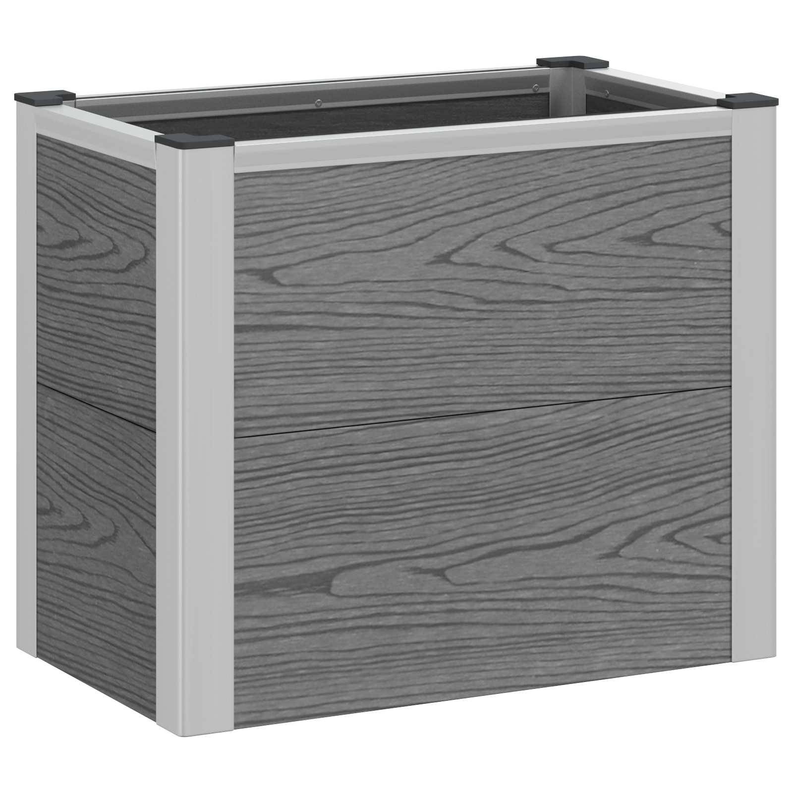 ComfortXL - Jardinière Surélevée WPC Aluminium Culture Légumes Fleurs 50x30x42cm Gris - ComfortXL Outdoor Living - Image 2