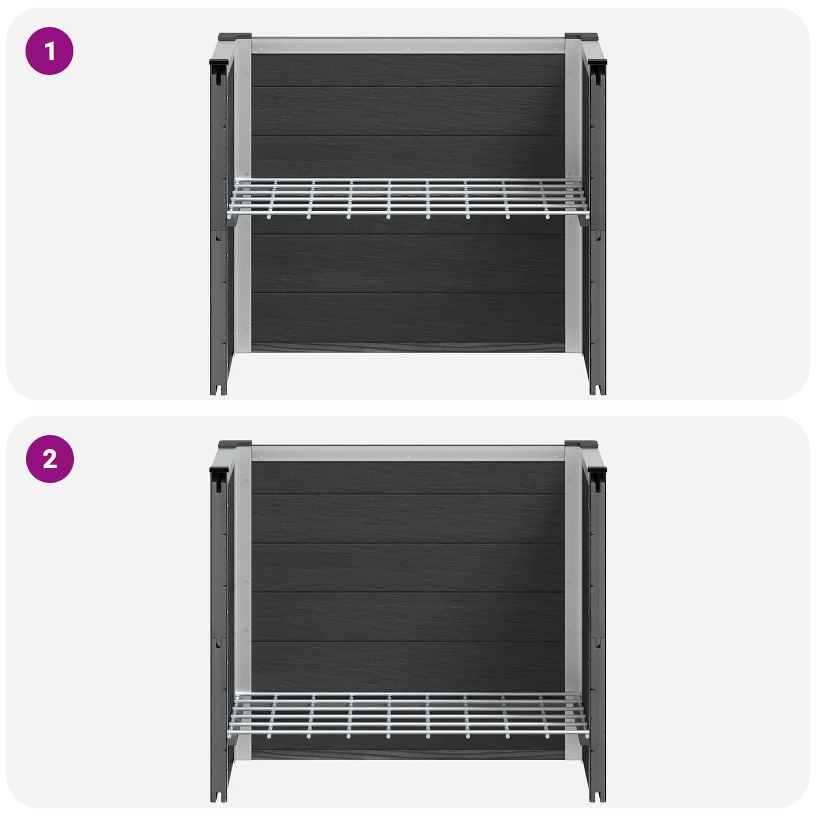 ComfortXL - Jardinière Surélevée WPC Aluminium Culture Légumes Fleurs 50x30x42cm Gris - ComfortXL Outdoor Living - Image 9