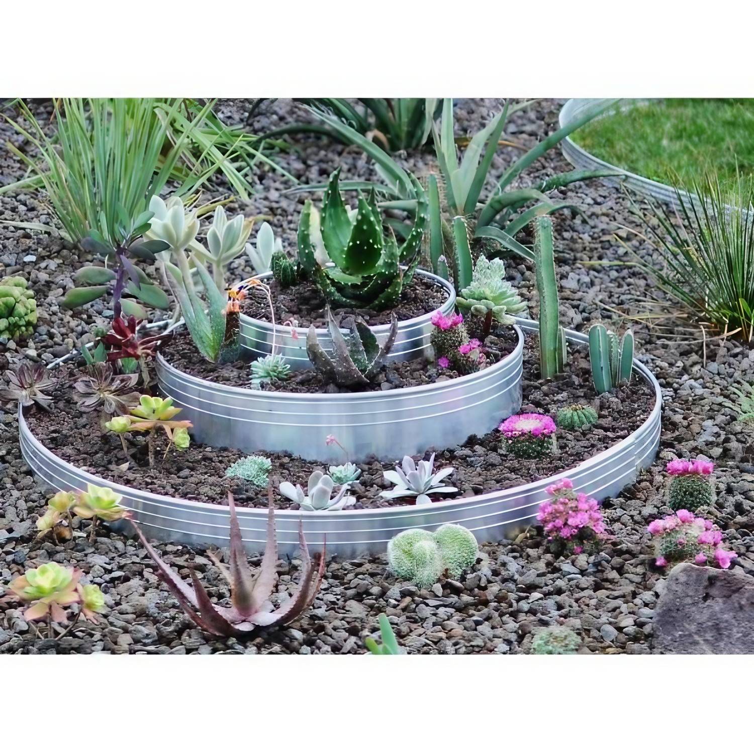 Bordure de Jardin en aluminium ultra solide, Largeur: 24 cm, Longueur: 1 m, Quantité: 20, Green-split - Image 4