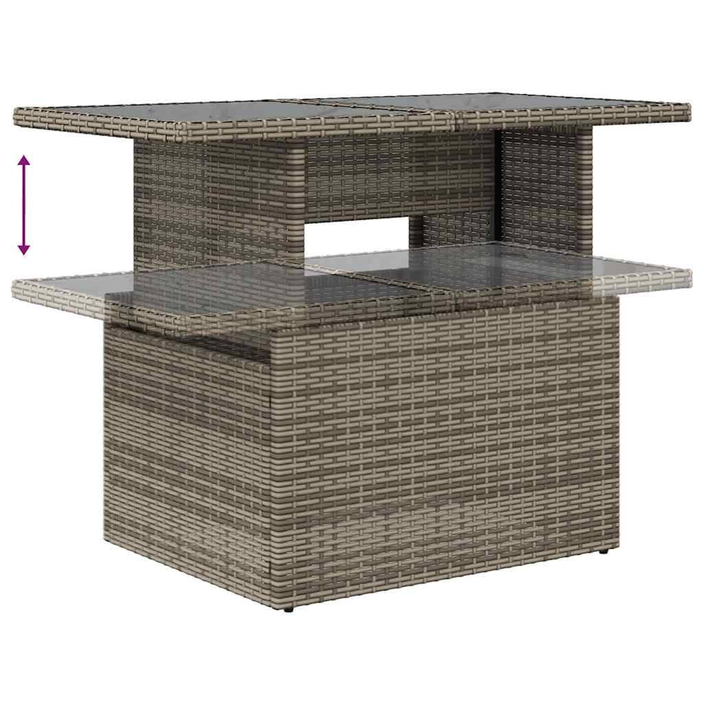 ComfortXL - Table de Jardin Relevable Grise 2-en-1, Basse et Repas, en Résine Tressée et Verre Sécurit – ComfortXL Outdoor Living - Image 8
