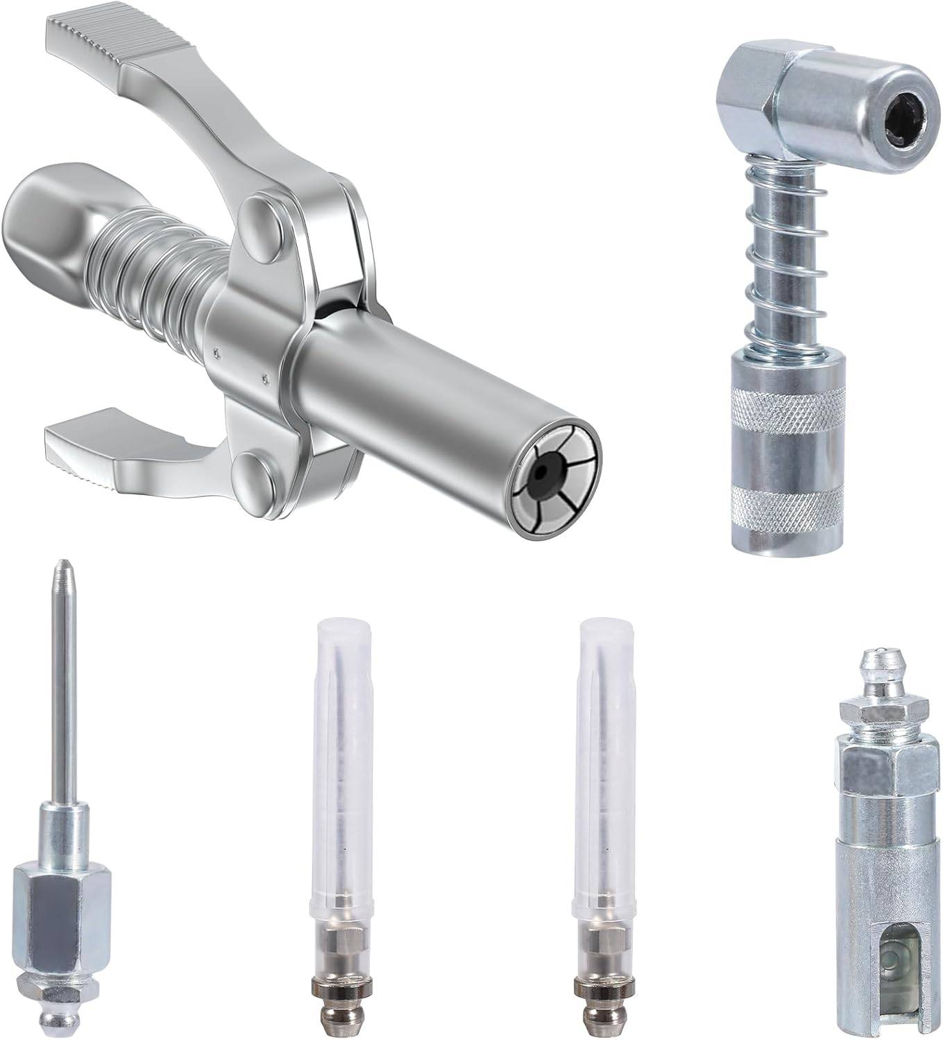 Embout de Pompe à Graisse Manuelle avec Aiguille, Coupleur Rapide pour Pistolet à Graisse 1/8‘’npt avec Aiguille d'Injecteur, 6pcs-Lytech