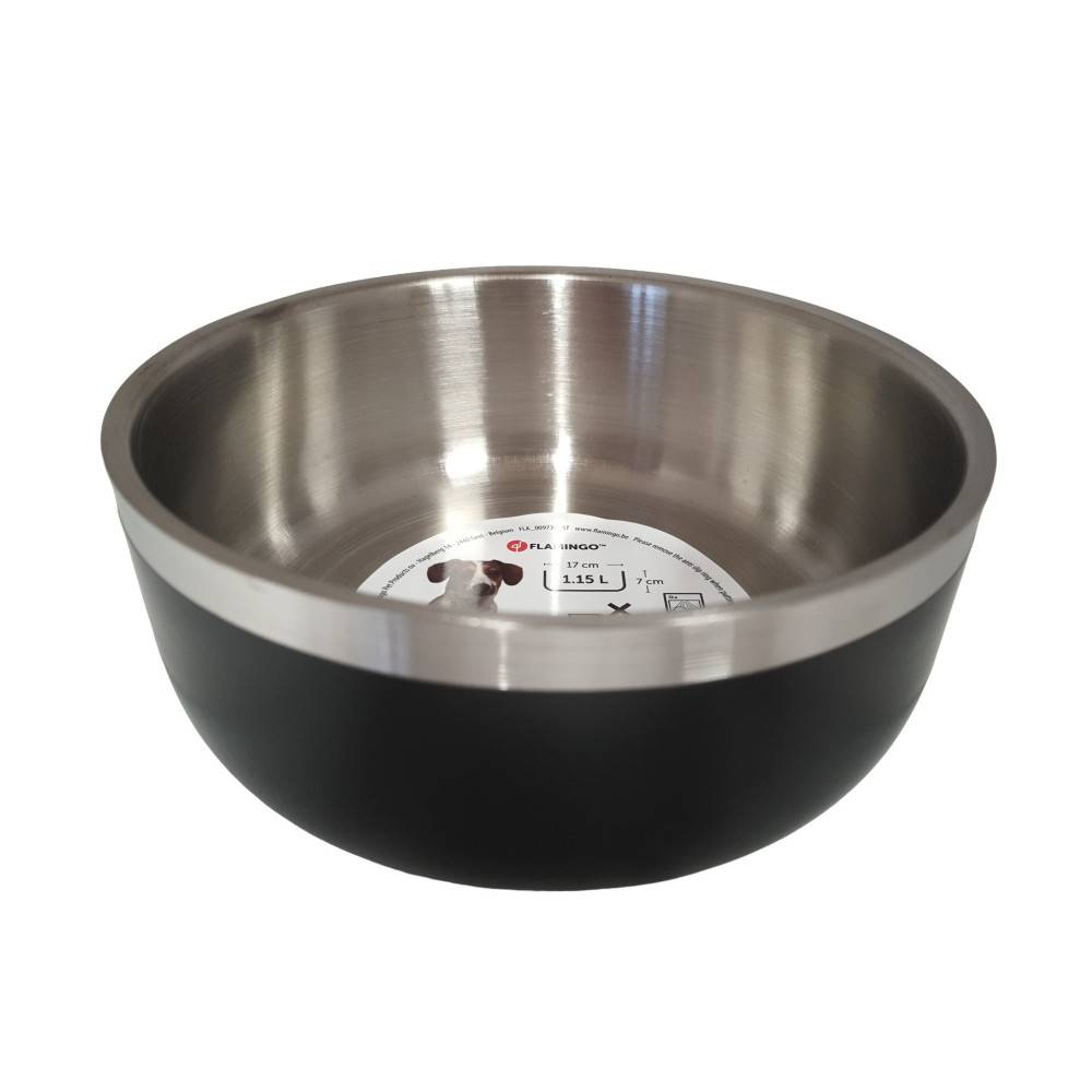 Gamelle pour eau ou nourriture a double paroi ø17 cm 1150 ml, pour chien - Imagen 1