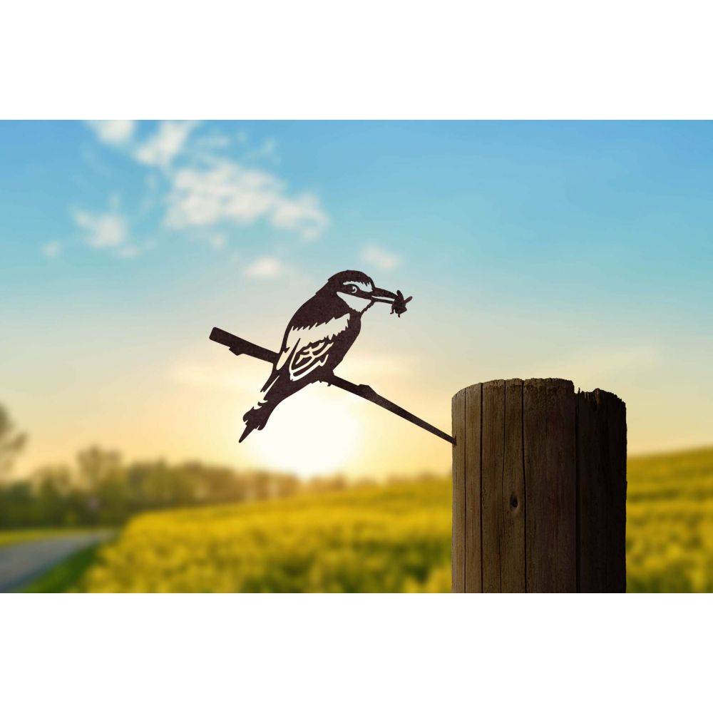 Metalbird - Oiseau sur pique guêpier d'europe en acier corten - Imagen 3