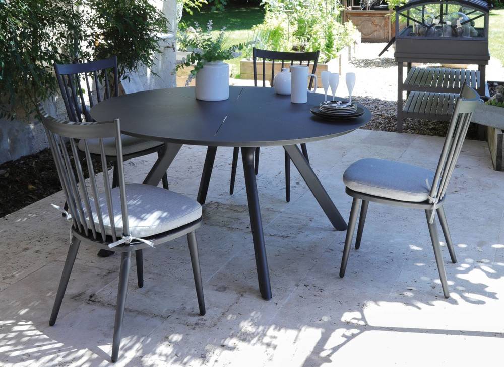 Proloisirs - Table de jardin ronde Seven en aluminium - graphite 150 cm PROLOISIRS - Image 3