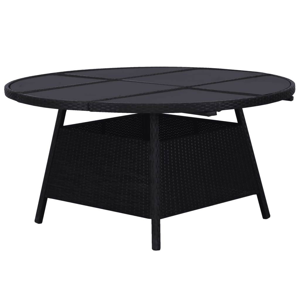 Vidaxl - Ensemble à manger d'extérieur 9pcs coussins résine tressée noir vidaXL 43924 - Imagen 8