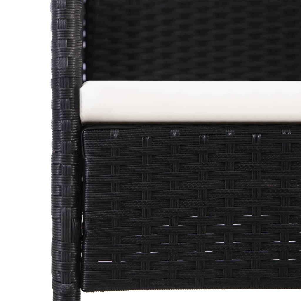 Vidaxl - Ensemble à manger d'extérieur 9pcs coussins résine tressée noir vidaXL 43924 - Imagen 4