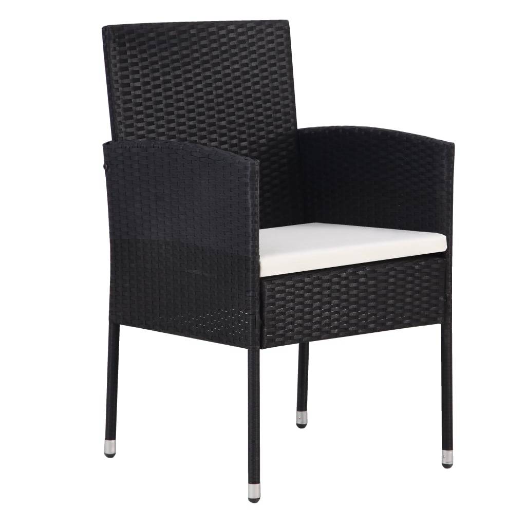 Vidaxl - Ensemble à manger d'extérieur 9pcs coussins résine tressée noir vidaXL 43924 - Imagen 5