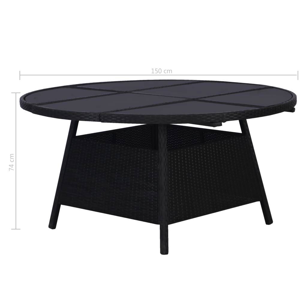Vidaxl - Ensemble à manger d'extérieur 9pcs coussins résine tressée noir vidaXL 43924 - Imagen 3