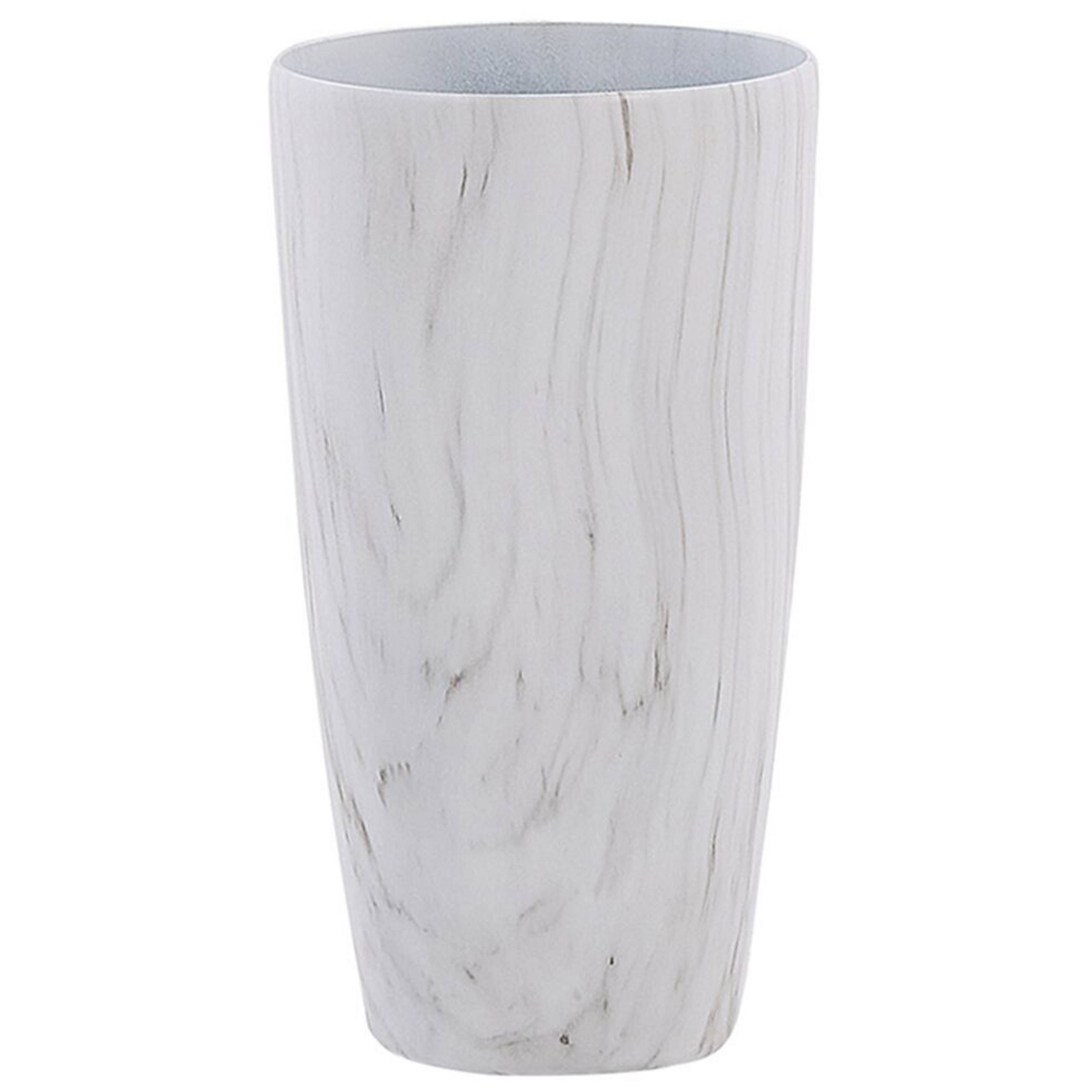 Beliani - Pot de Fleurs Cache-pot Rond 32 cm de Diamètre en Mélange de Pierre Effet Marbre Blanc Idéal pour Extérieur et Intérieur Glamour et Moderne Beliani - Imagen 1
