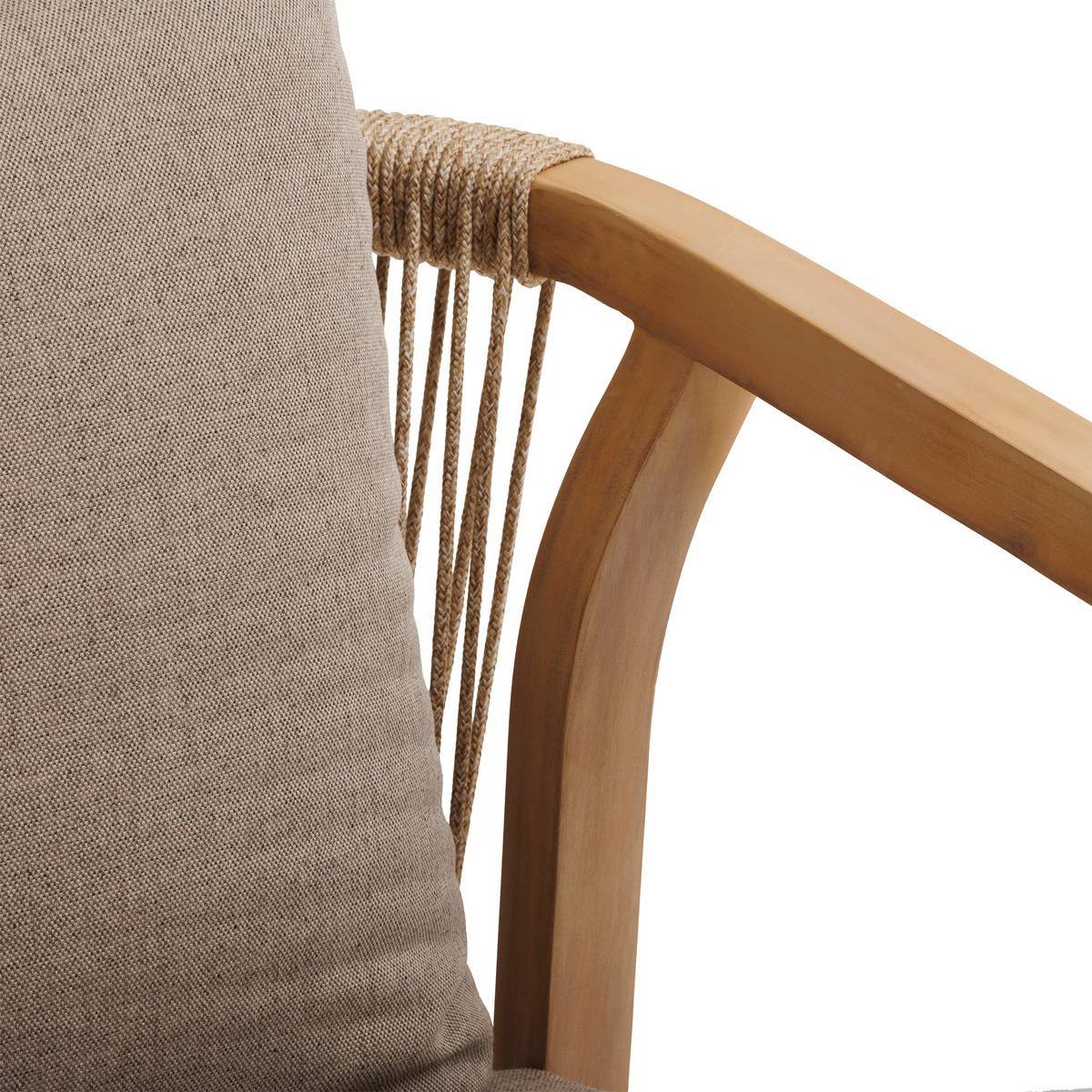 Hesperide - Lot de 2 fauteuils hauts de jardin "Papouasie" acacia  & taupe Hespéride - Imagen 3