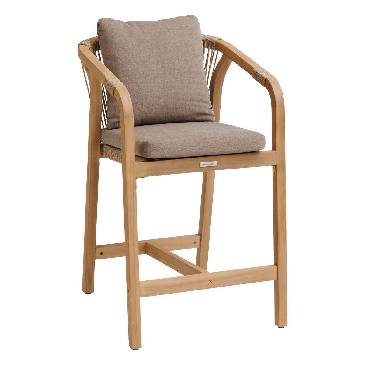 Hesperide - Lot de 2 fauteuils hauts de jardin "Papouasie" acacia  & taupe Hespéride - Imagen 1