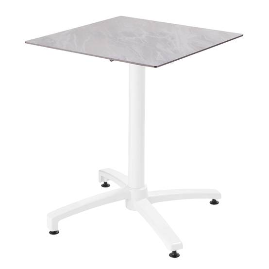 Oviala - Ensemble table 60 cm marbre et 4 chaises en métal gris - Oviala - Imagen 2