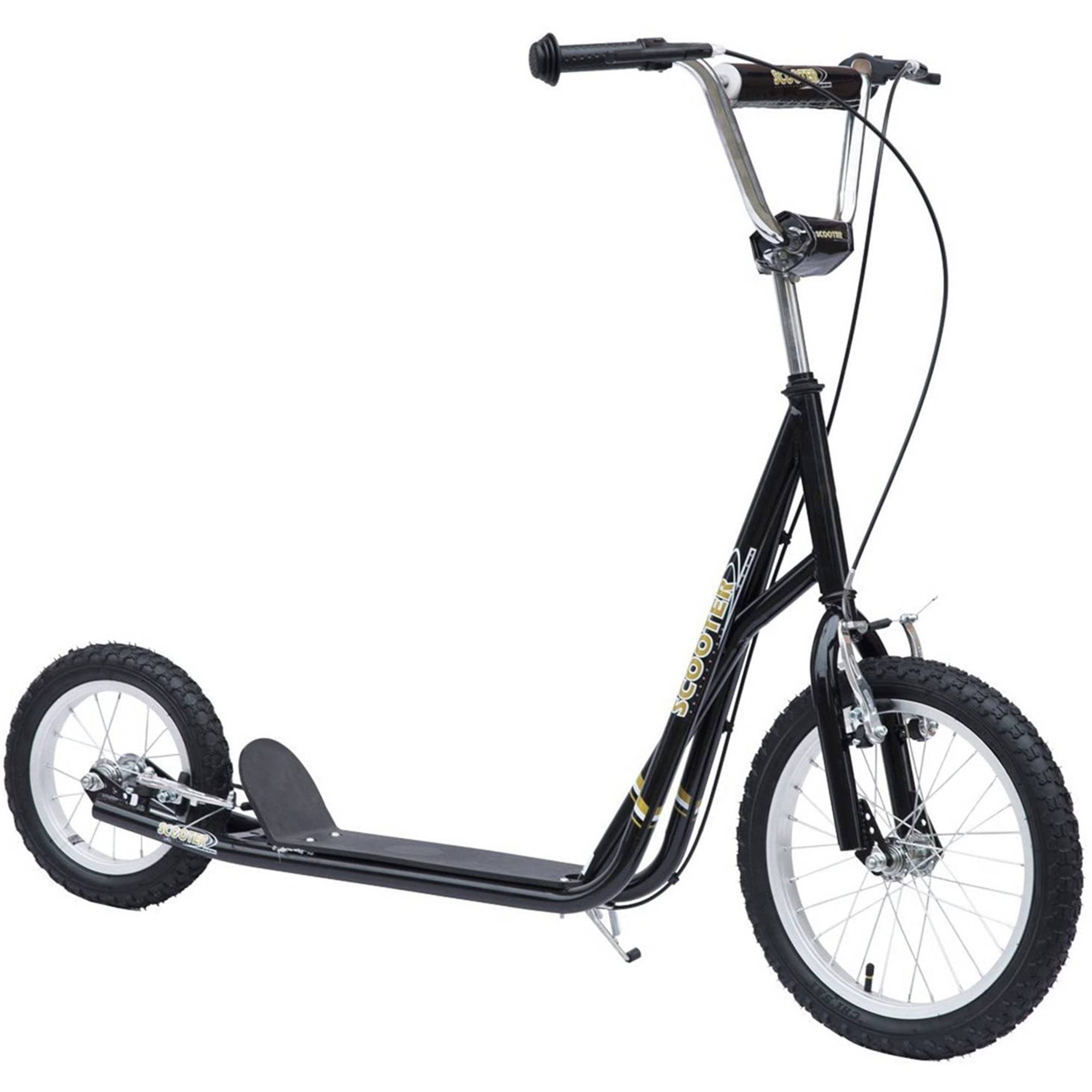 Sans Marque - Trottinette enfant pneus pneumatiques frein main réglable hauteur 40 cm 16 pouces 5 ans ville noire - Image 2