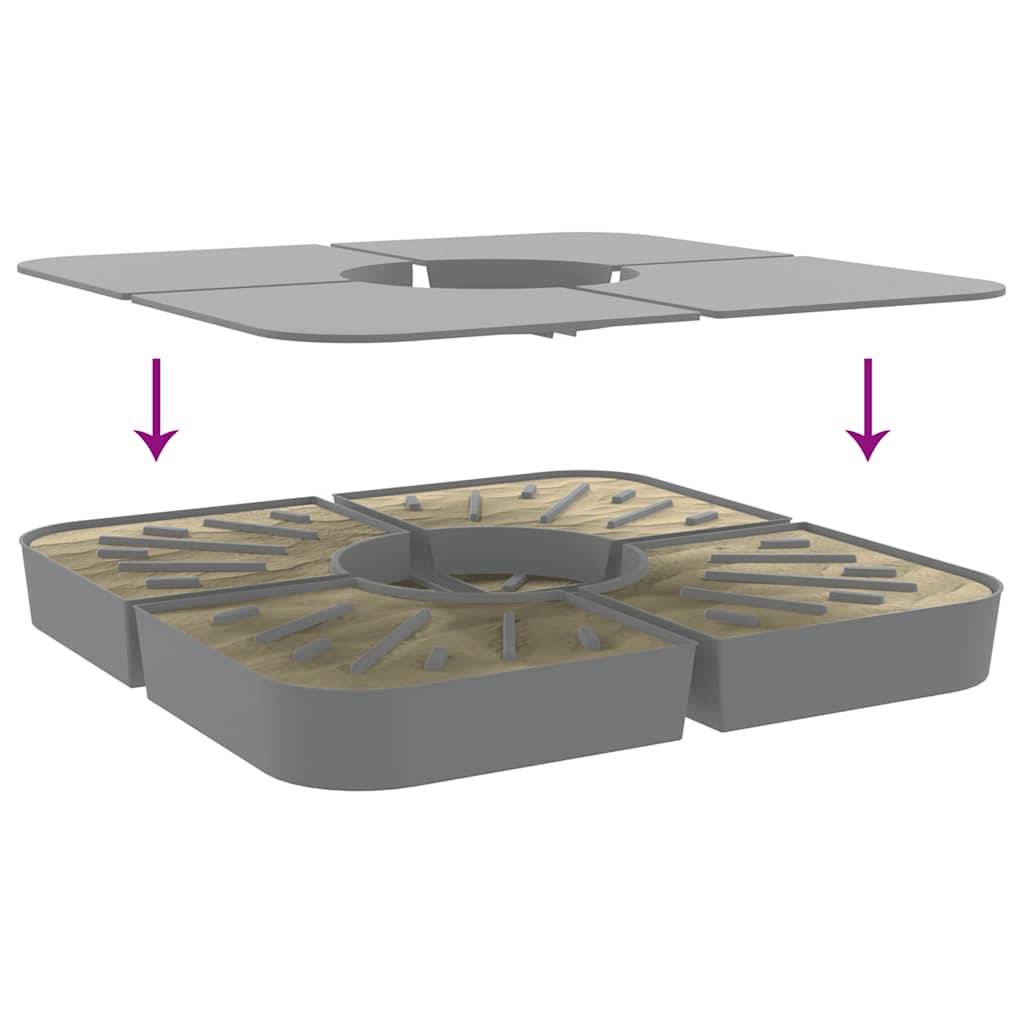 Ensemble 4 Dalles de Lestage PP pour Parasol Déporté Stabilité 100kg pour Extérieur Gris Clair 100cm – ComfortXL Outdoor Living - Image 6