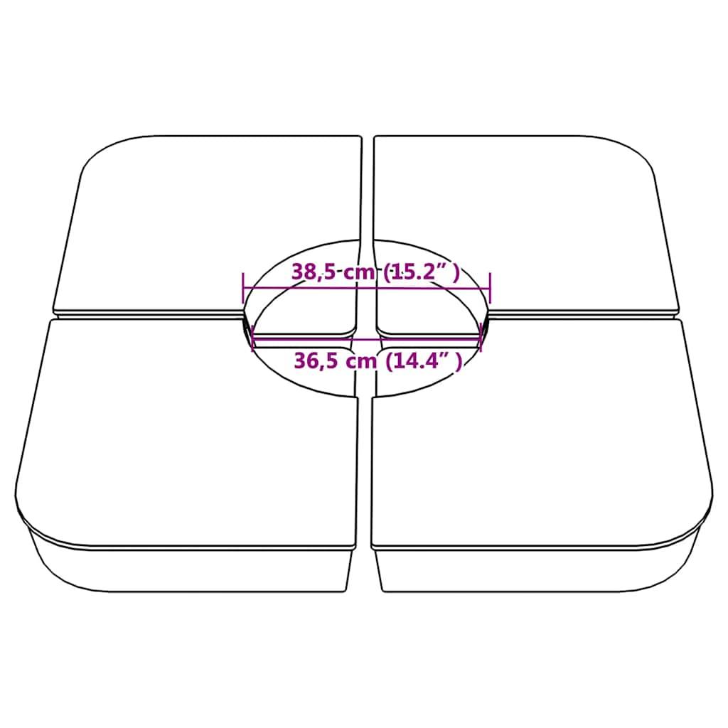 Ensemble 4 Dalles de Lestage PP pour Parasol Déporté Stabilité 100kg pour Extérieur Gris Clair 100cm – ComfortXL Outdoor Living - Image 9