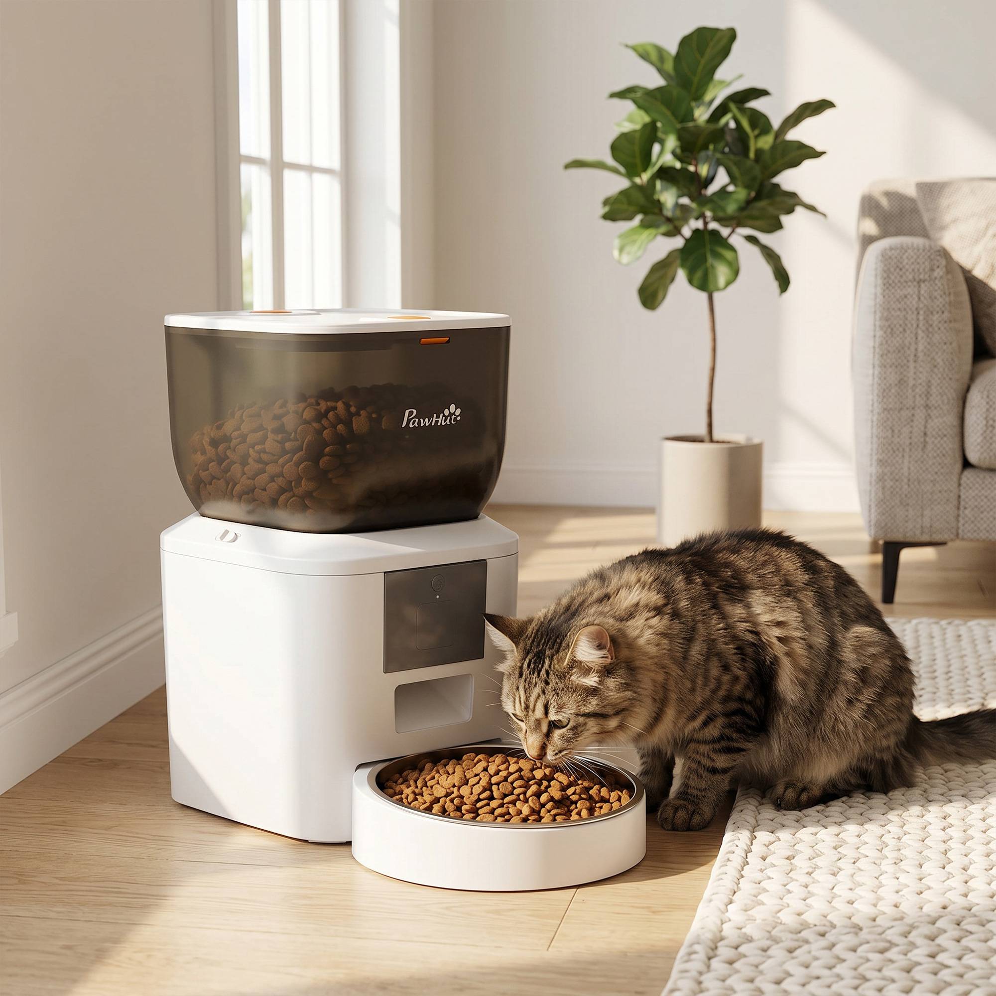 Distributeur automatique 4L WiFi 2.4G chat chien, pilotage appli, bol, 1-10 repas/jour, enregistrement vocal 10s - Image 3