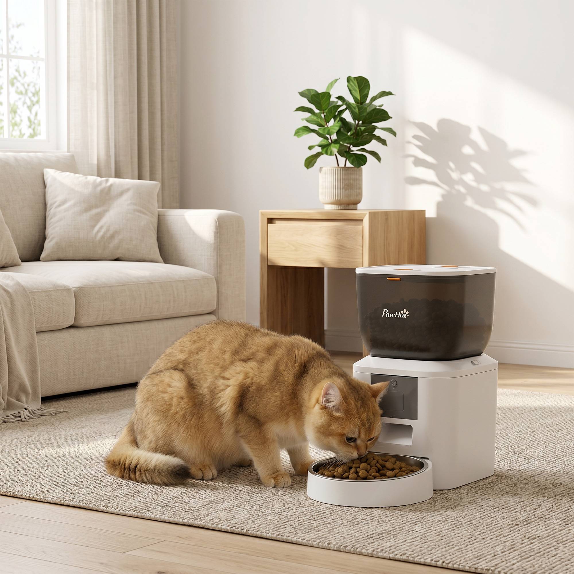 Distributeur automatique 4L WiFi 2.4G chat chien, pilotage appli, bol, 1-10 repas/jour, enregistrement vocal 10s - Image 4