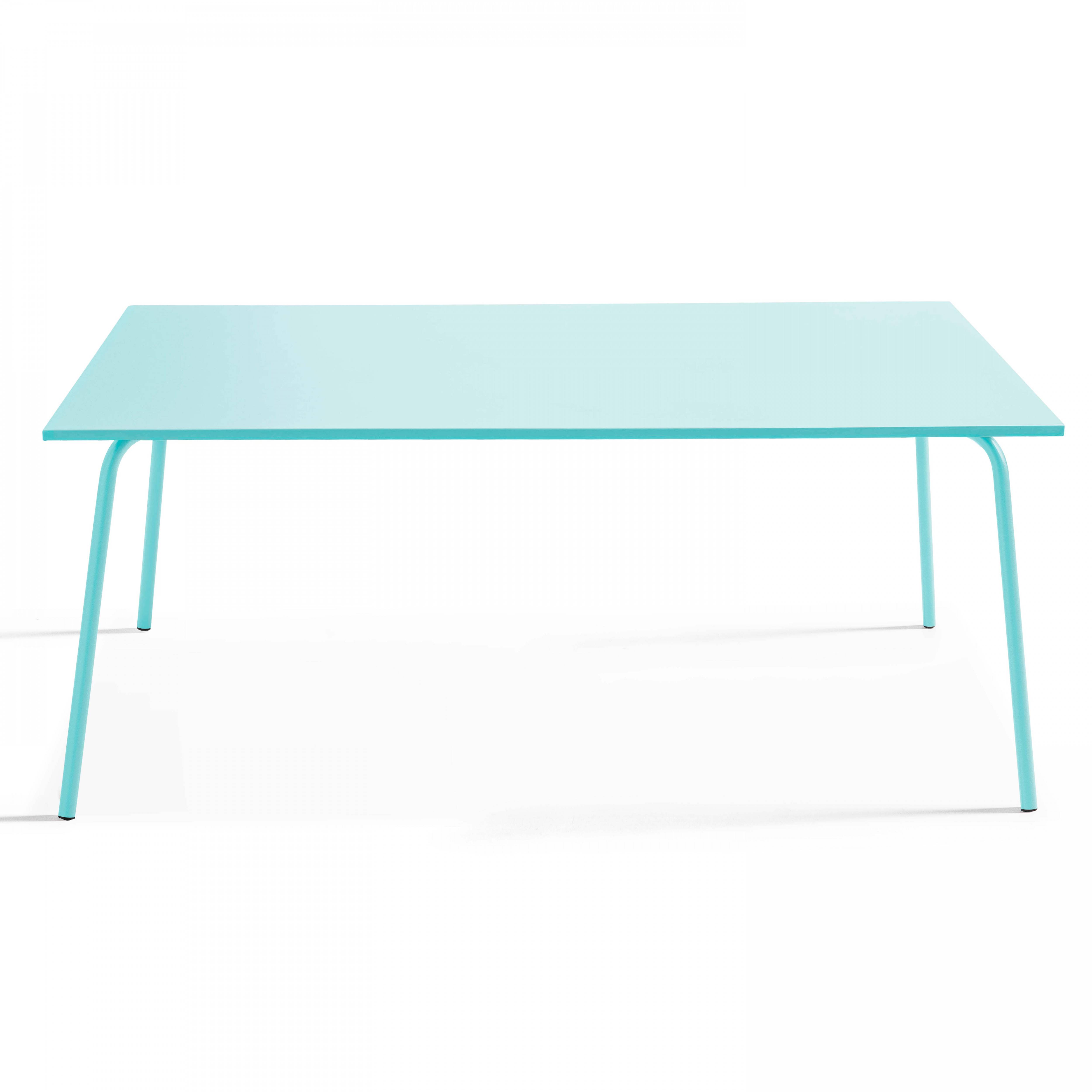 Oviala - Ensemble table de jardin et 6 fauteuils en métal turquoise Palavas - Oviala - Imagen 4