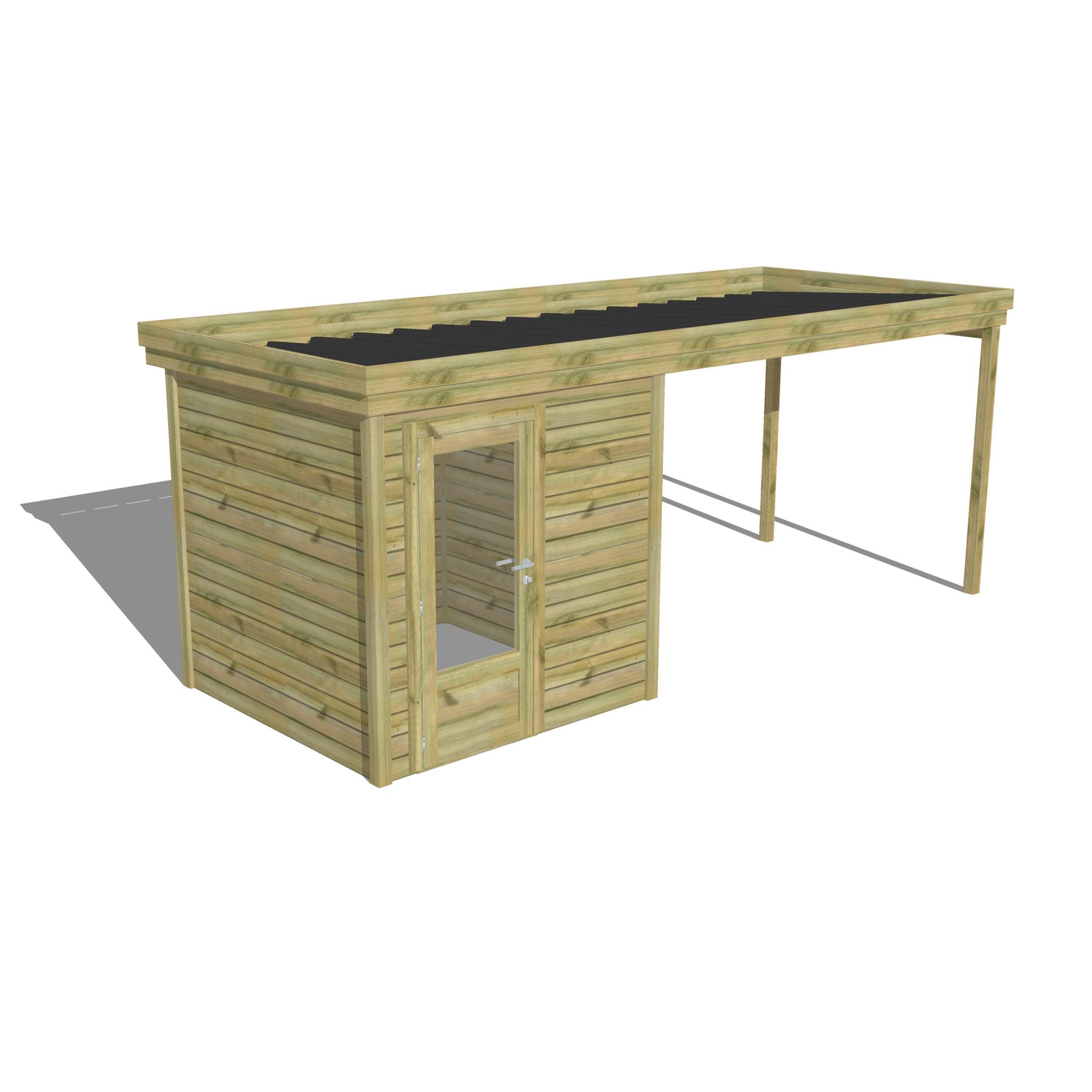 Abri Français - ABRI DE JARDIN bois  autoclave 27mm - 5,64x2,14m / 12m2 - Bac acier - Abri Français