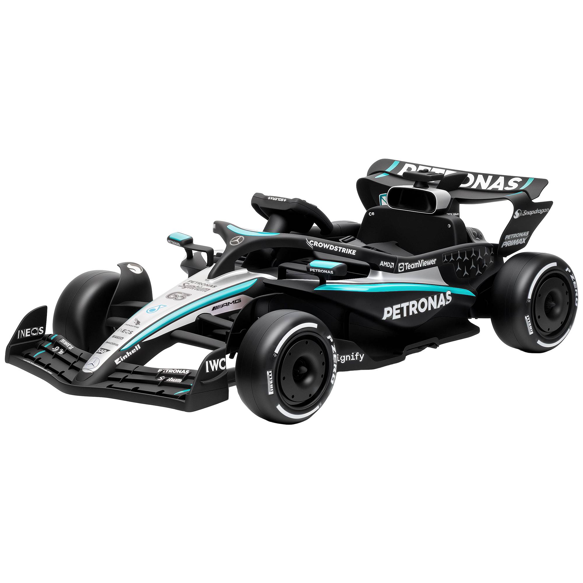 Mercedes-AMG PETRONAS F1 12V kart électrique enfant, batterie lithium, 2 moteurs, démarrage doux - Image 2