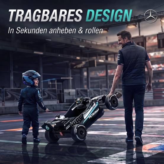 Mercedes-AMG PETRONAS F1 12V kart électrique enfant, batterie lithium, 2 moteurs, démarrage doux - Image 8