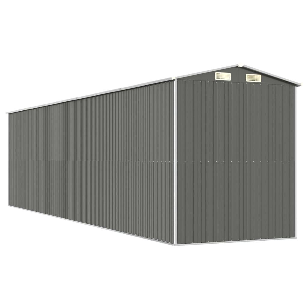 Helloshop26 - Abri de jardin cabane cabanon maison de stockage remise extérieur hangar outils robuste clair 192 x 772 x 223 cm acier galvanisé gris - Imagen 5