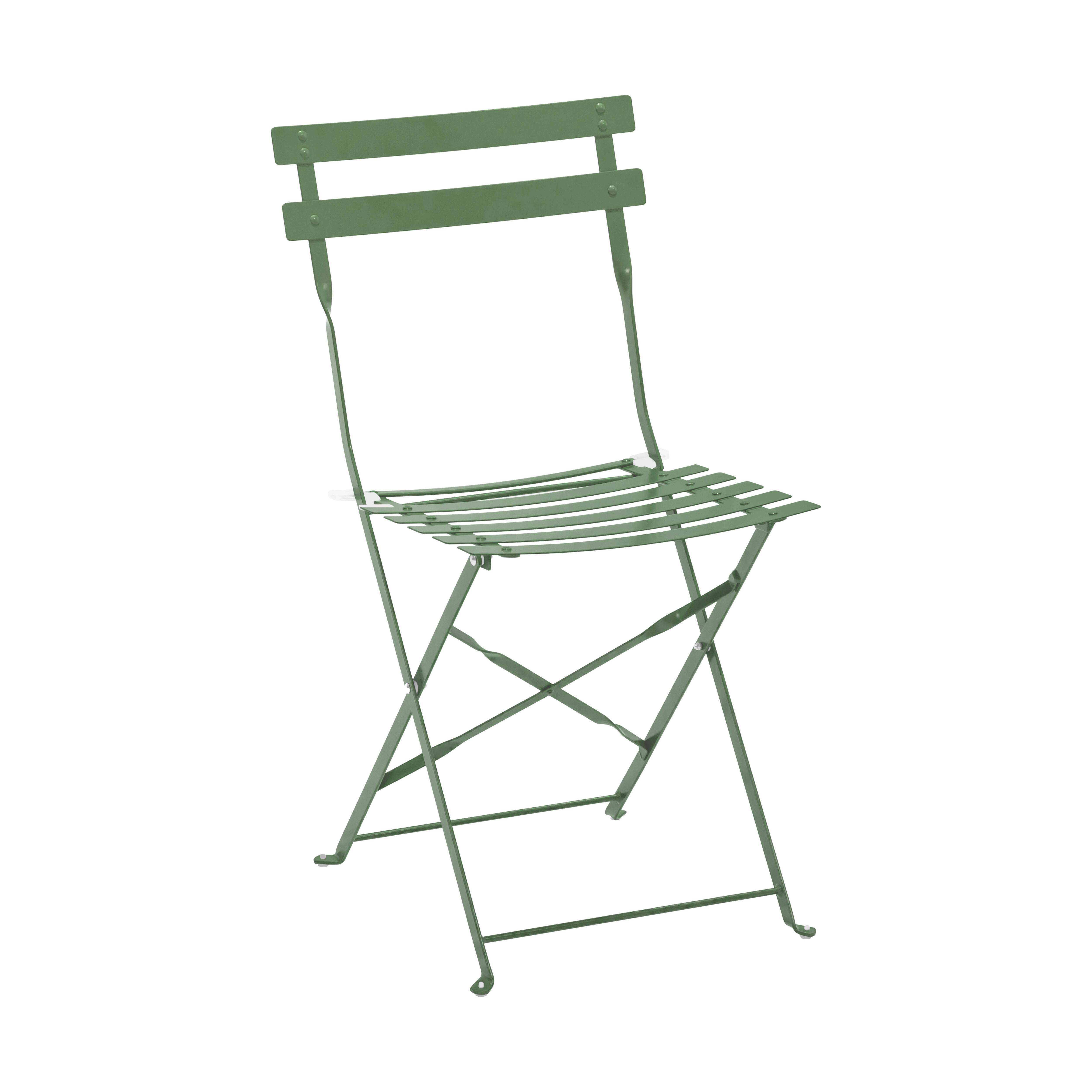 Oviala - Lot de 2 chaises pliantes en acier vert cactus Rome - Oviala - Imagen 2