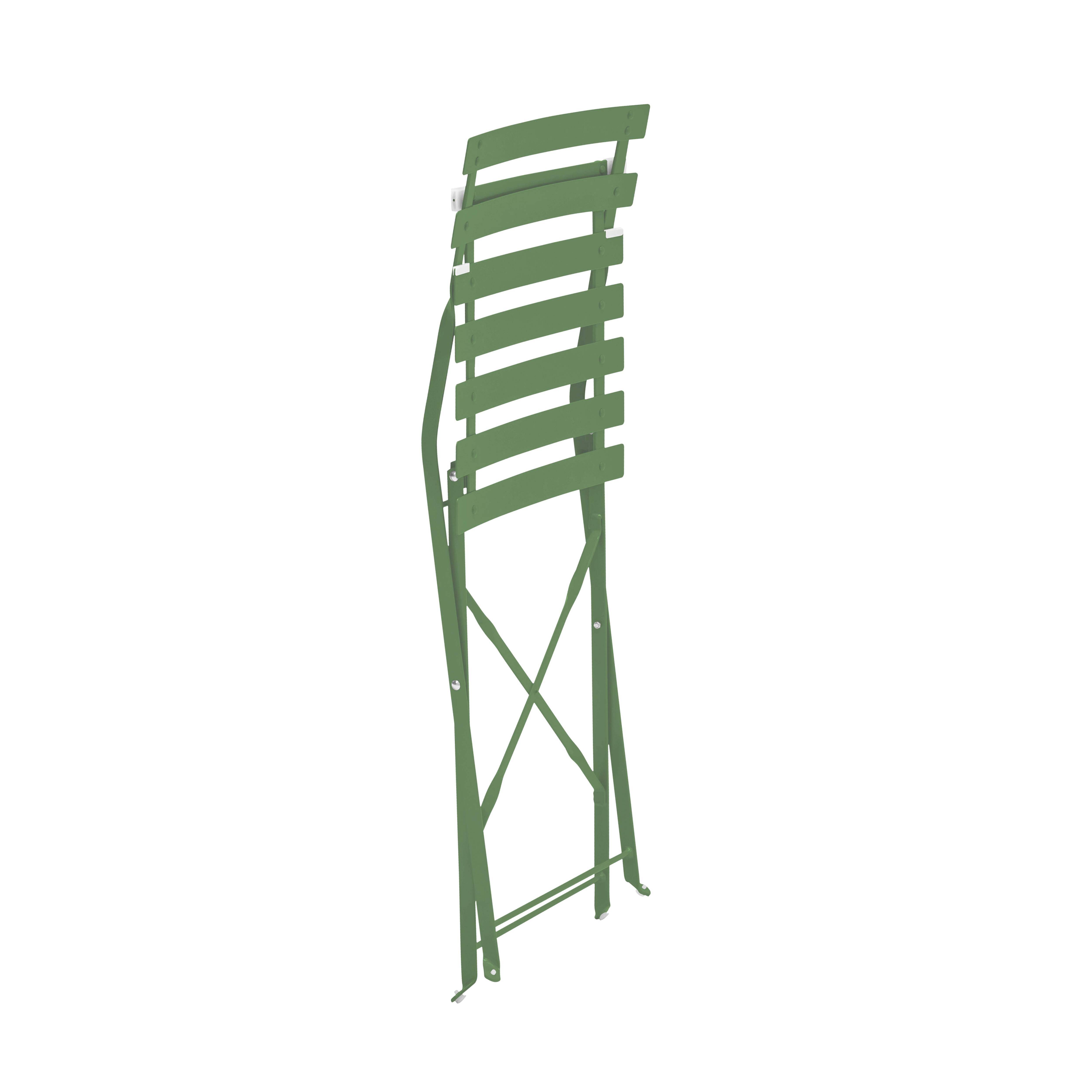 Oviala - Lot de 2 chaises pliantes en acier vert cactus Rome - Oviala - Imagen 4