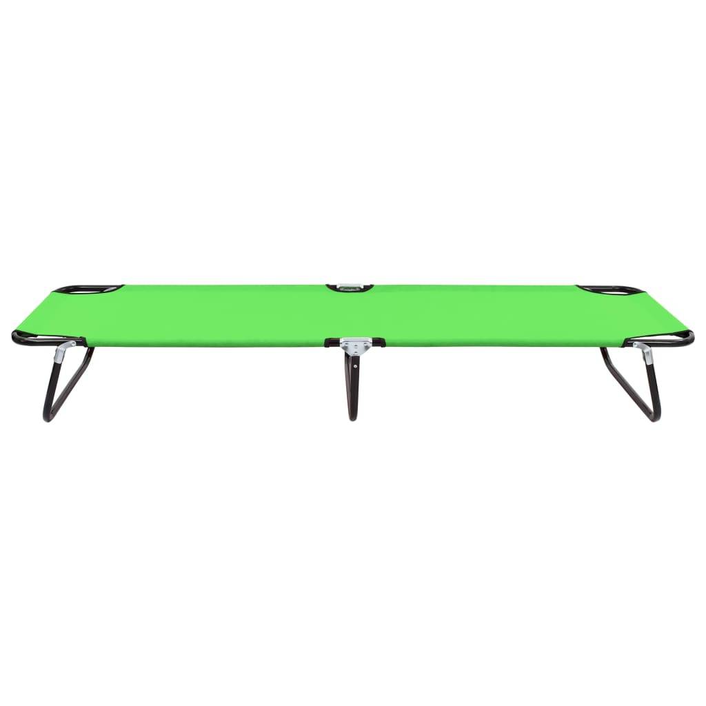 Helloshop26 - Transat chaise longue bain de soleil lit de jardin terrasse meuble d'extérieur pliable acier vert - Imagen 2