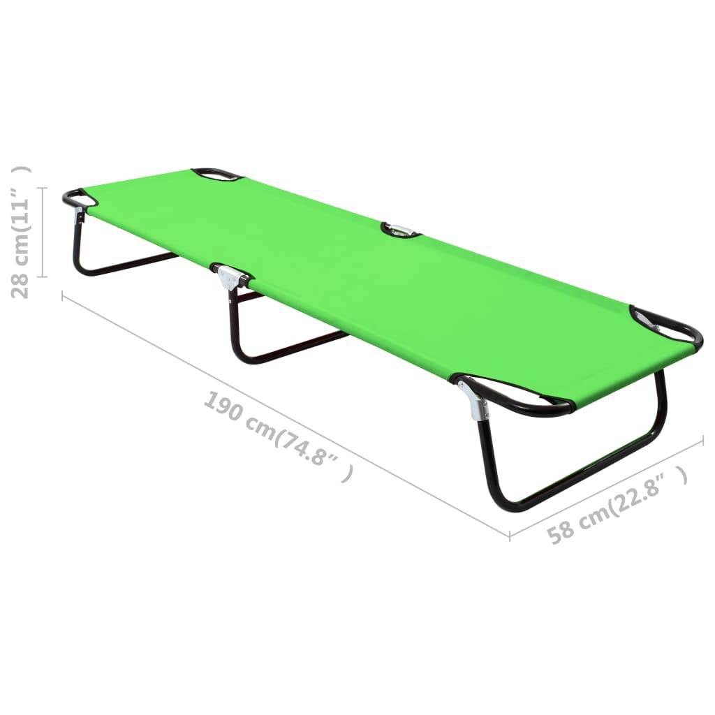 Helloshop26 - Transat chaise longue bain de soleil lit de jardin terrasse meuble d'extérieur pliable acier vert - Imagen 8