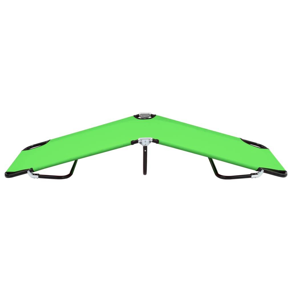 Helloshop26 - Transat chaise longue bain de soleil lit de jardin terrasse meuble d'extérieur pliable acier vert - Imagen 3
