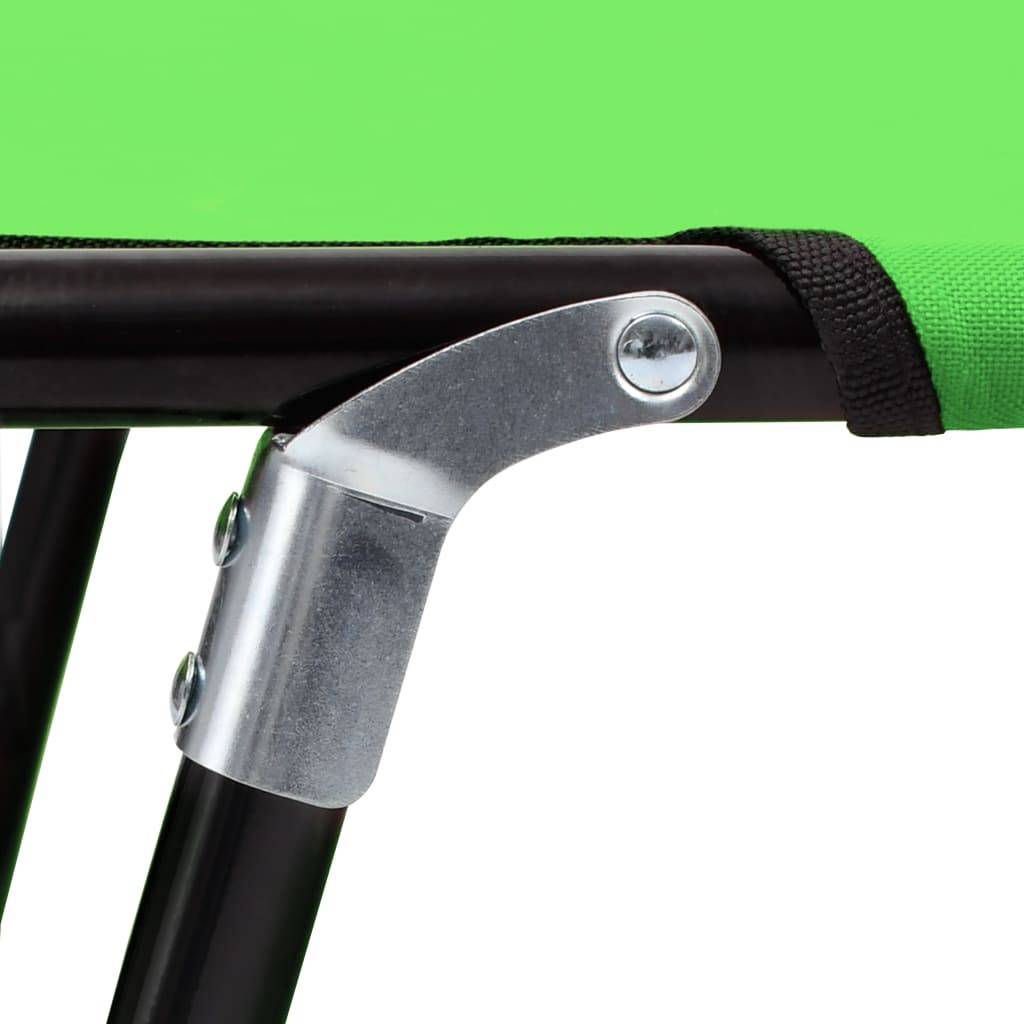 Helloshop26 - Transat chaise longue bain de soleil lit de jardin terrasse meuble d'extérieur pliable acier vert - Imagen 7
